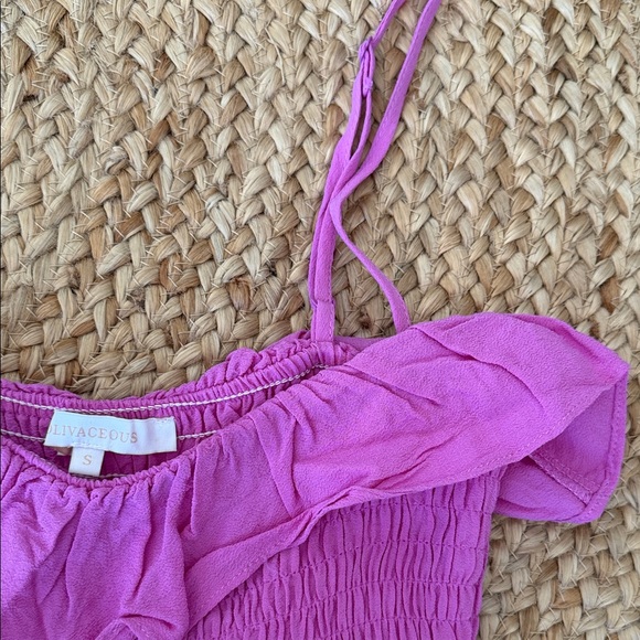 Pink Ruffle Mini Dress - Picture 2 of 4